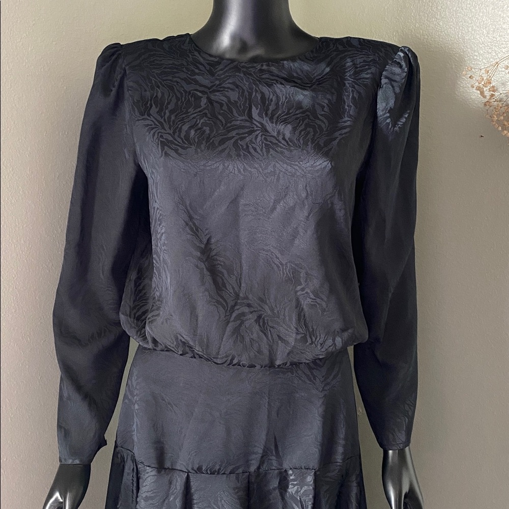 Vintage Black Textured Dress by Kono - Picture 4 of 14